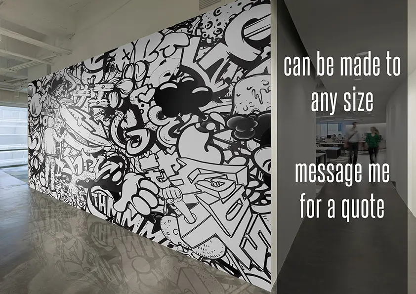 Black-&-White-Graffiti-Abstract-Wallpaper-style-2