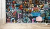 Blue Graffiti Character Wallpaper