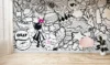 Girls White Graffiti Abstract Wallpaper