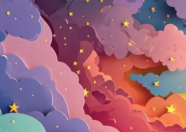 Kawaii Pastel Colorful Clouds Wallpaper - Image 3