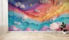 Kawaii Pastel Colorful Sky with Clouds Wallpaper