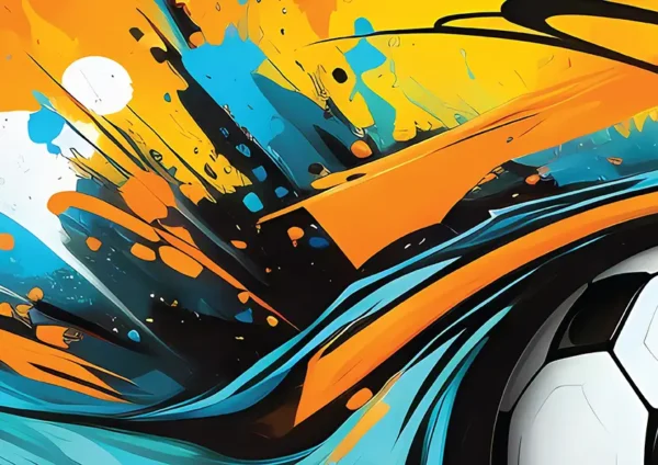 Orange Graffiti Football soccer Wallpaper - Image 3