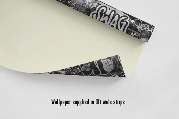 Personalised Black & White Graffiti Character Wallpaper - Image 4