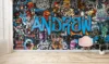 Personalised Blue Graffiti Character Wallpaper