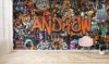 Personalised Orange Graffiti Character Wallpaper